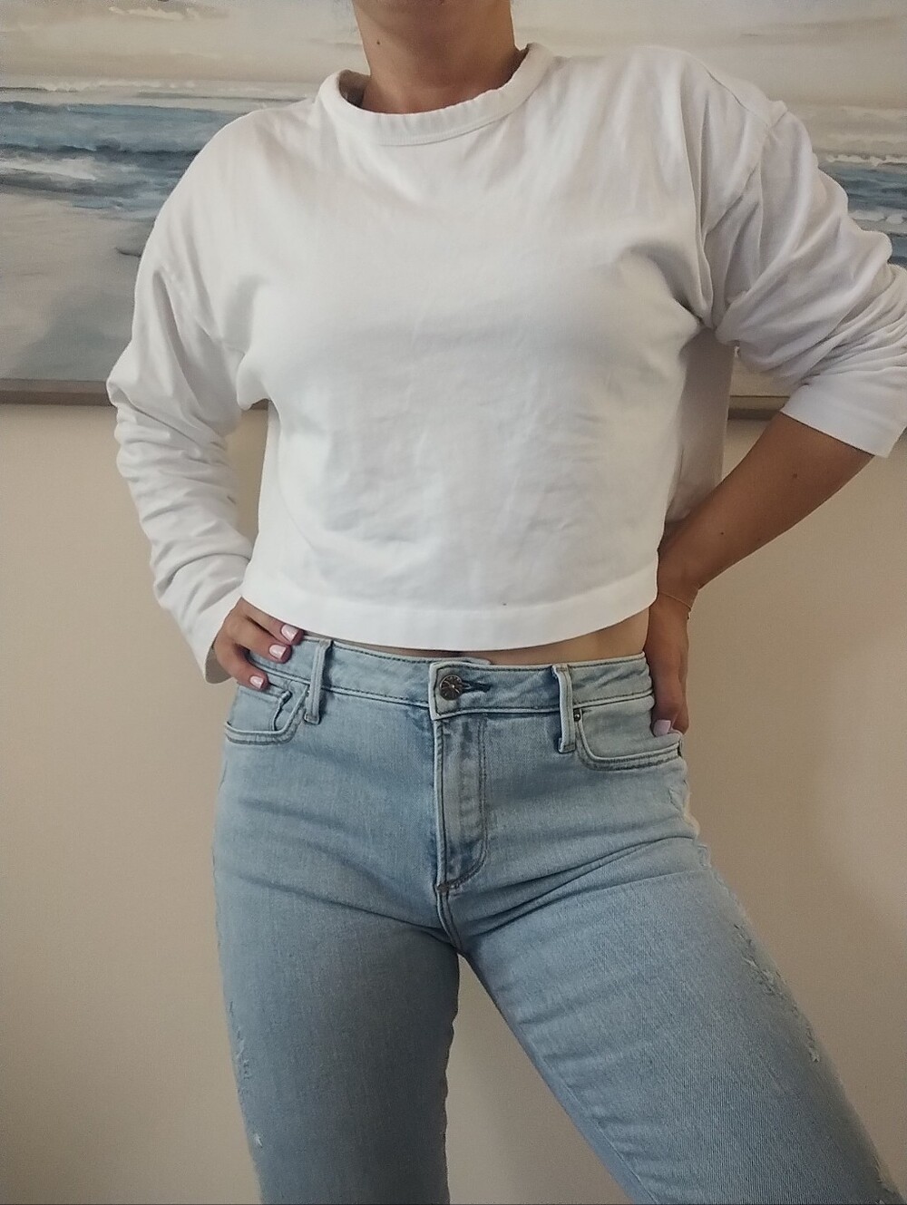 DRIFTWOOD Light Blue Floral Embroidered Flare Jeans 29 - Picture 2 of 12